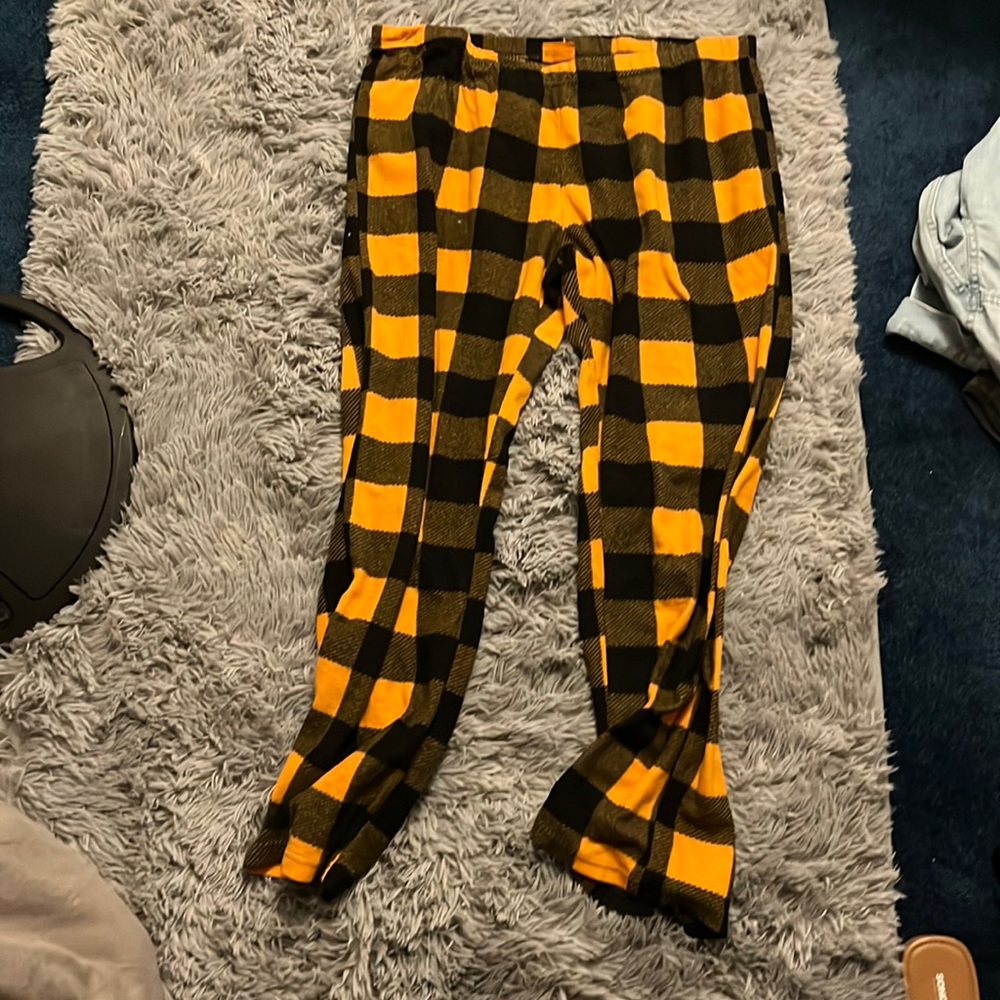 Orange Plaid Pajama Pants